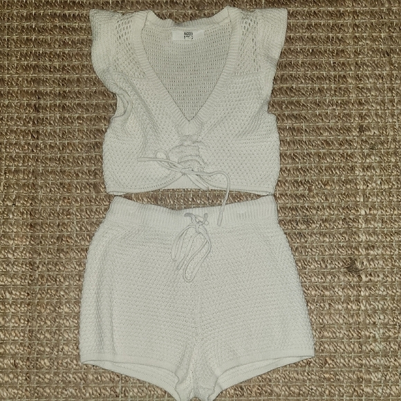 Chic Cream Knit Pajama Set - Picture 1 of 7